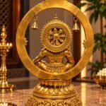 Golden Deity Statue with Halo Bells - thebrasshandicrafts.com thebrasshandicrafts.com