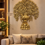 Luxurious Golden Sacred Tree Wall Art Display 1 - thebrasshandicrafts.com thebrasshandicrafts.com