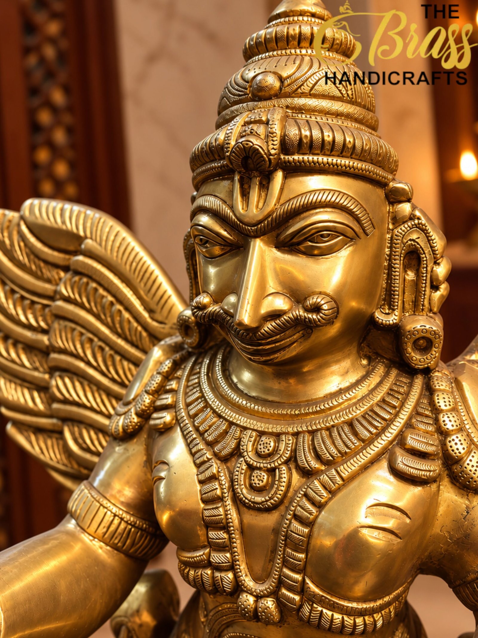Majestic Golden Garuda Guardian Statue - thebrasshandicrafts.com thebrasshandicrafts.com